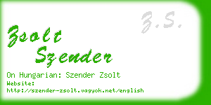 zsolt szender business card